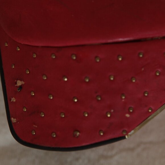 Red Sky high Gold Stiletto Platform heels - Picture 9 of 13